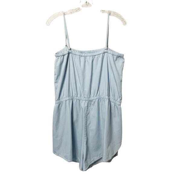 Vans Women's Mars Light Blue Denim Chambray Romper Size Large Removable Straps - Picture 4 of 7